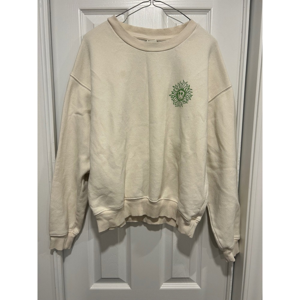 Urban Outfitters Cream Graphic Print Sweatshirt - Follow the Sun - Small